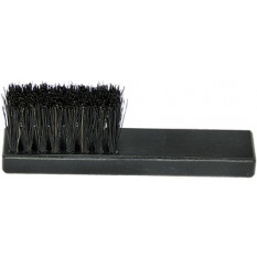Petite brosse à main noire, en bois d'érable FSC, 80 x 16 x 26 mm, avec poils en crin de cheval 18 mm